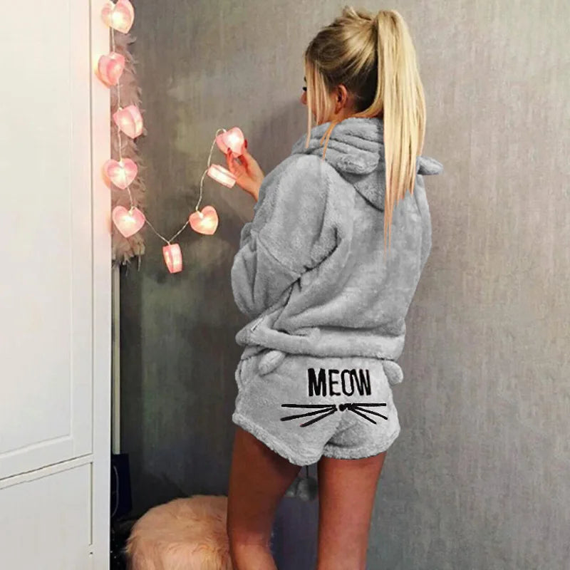 "Meow & Forever Fuzzy" Pajama Set