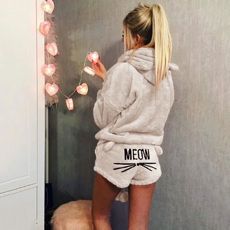 "Meow & Forever Fuzzy" Pajama Set