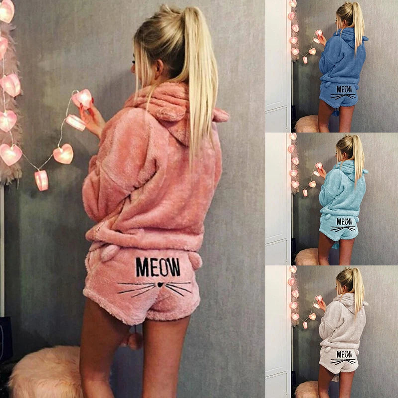 "Meow & Forever Fuzzy" Pajama Set