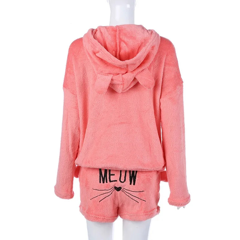 "Meow & Forever Fuzzy" Pajama Set