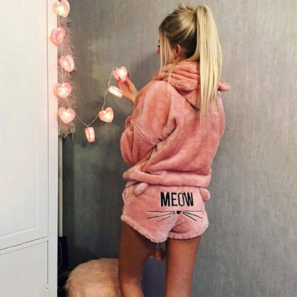 "Meow & Forever Fuzzy" Pajama Set