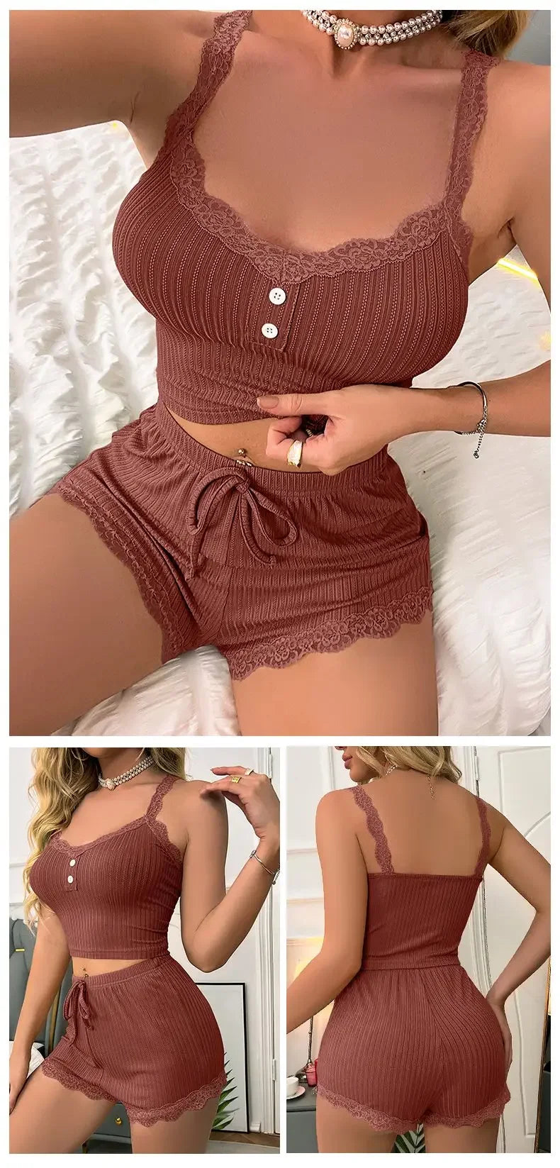 "Whisper Lace" Pajama Set