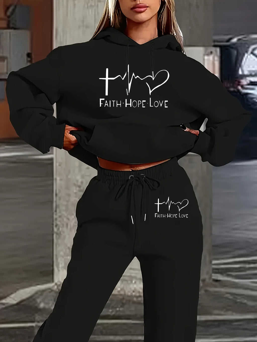 Women Sets Hoodies Pants 2 Piece Outfits Aesthetic Sportswear Sweatsuit  Letter Print Suit Ladies Tracksuit